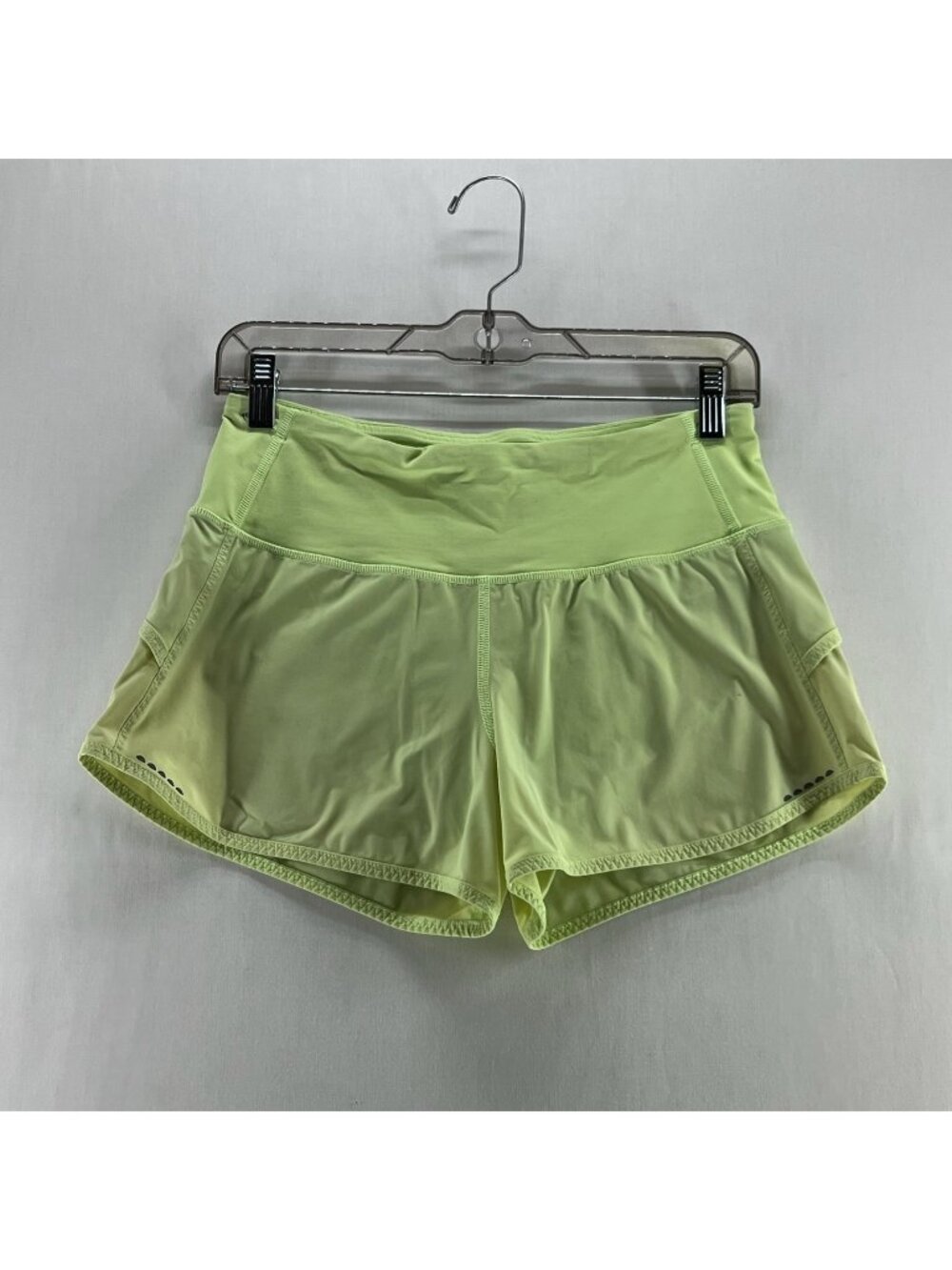 Lululemon Speed Up High Rise Shorts Size 4 Zip Pocket Built In Liner Neon Yellow